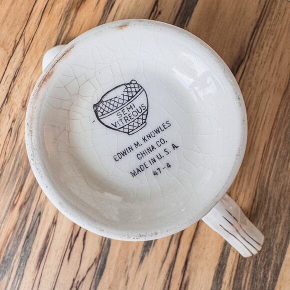 1930’s Edwin Knowles, Blue Dawn Collection, Semi-Vitreous, Creamer, 3.5”, 8oz - Picture 6 of 7